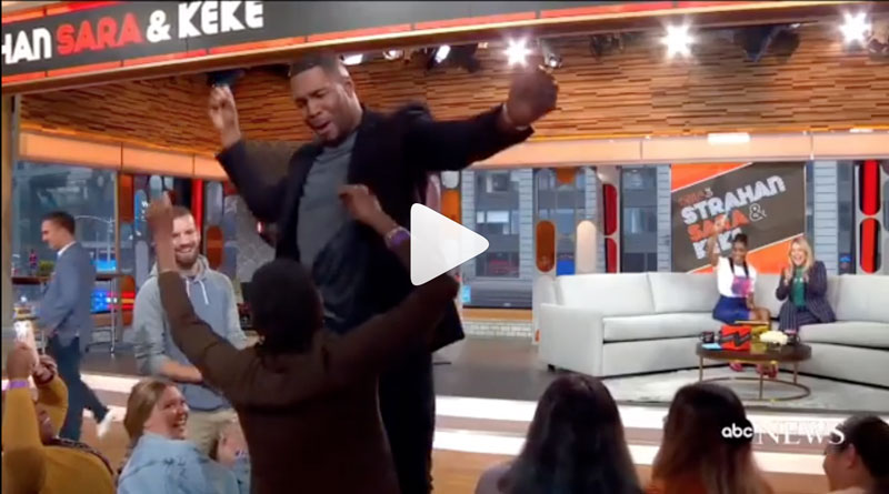 Michael Strahan dancing on GMA